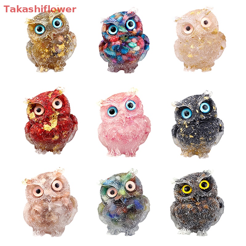 1 Mô Hình Chim Cú Bằng Đá Pha Lê Tự Nhiên Dùng Trang Trí DIY