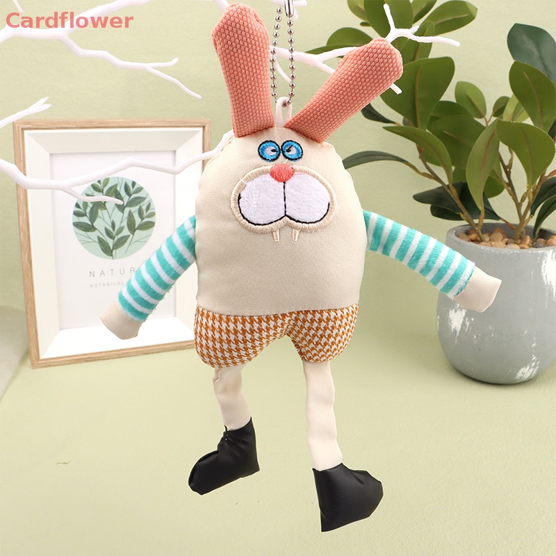 < Cardflower > Móc Khóa Ba Lô / Túi Xách Hình Thỏ Bông Hoạt Hình Dáng Dài Trang Trí Quà Tặng Trẻ Em Mới