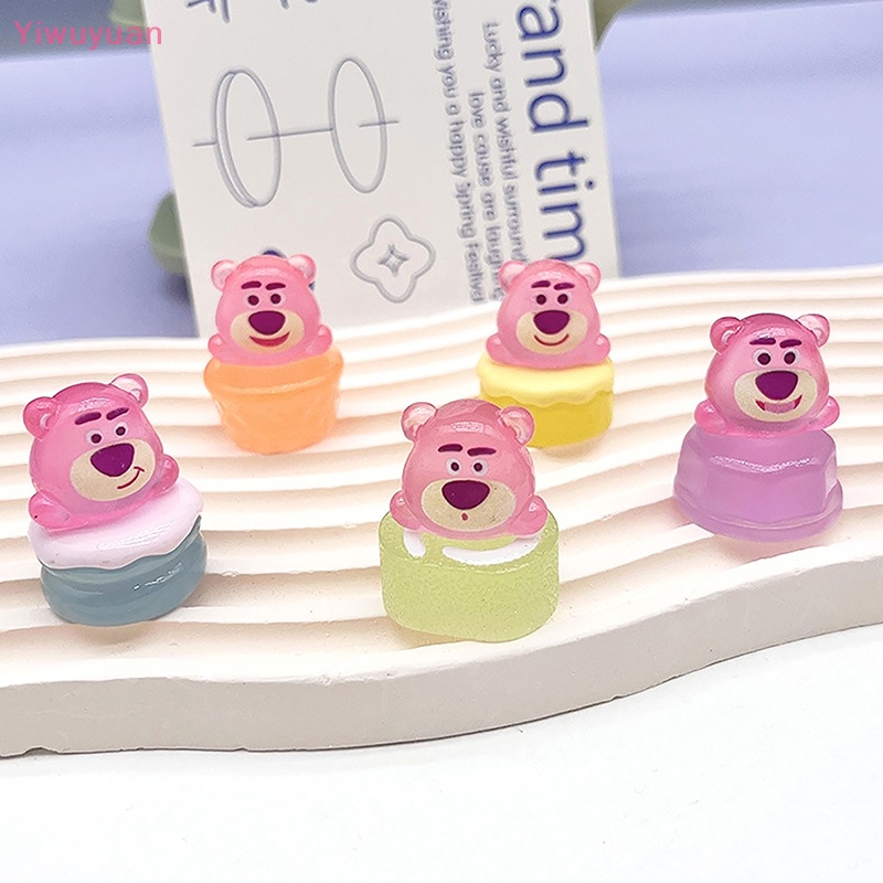 1 Đồ trang trí Gấu Và Dâu Tây Mini Phát Sáng Trang Trí Tiểu Cảnh Mới