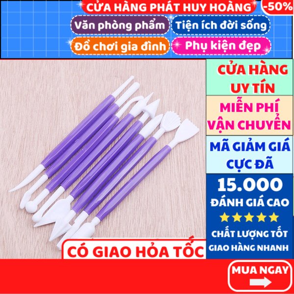 Dụng cụ đất sét 8 món 🚛FREESHIP💰HOÀN XU❤️ Bộ tạo hình đất sét 16 chức năng tiện dụng , Phát Huy Hoàng