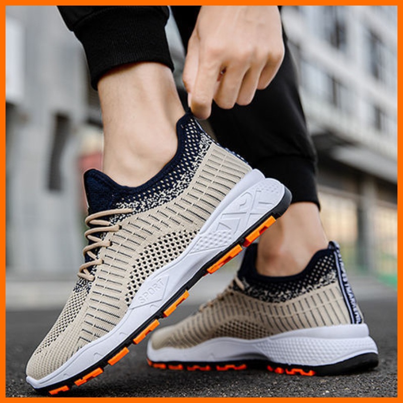 2023 Mới Hàn Quốc thời trang giày giải trí nam sneaker lưới mặt bay thể thao chạy giày