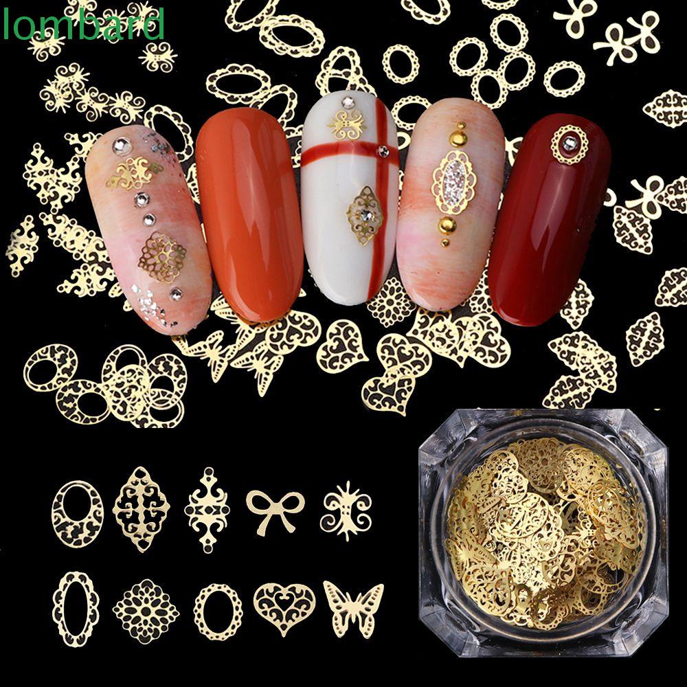 Miếng Dán Trang Trí Móng Tay Hình Hoa Bướm 3D Thời Trang Dành Cho Nữ|Set 100 Hạt Kim Tuyến Nhiều Màu Đính Móng Nghệ Thuật