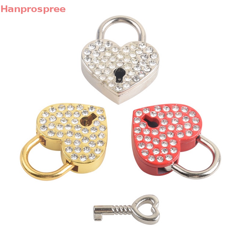 Hanprospree > Ổ Khóa Trái Tim Mini Thời Trang Với Hộp Đựng Trang Sức / Chìa Khóa Trang Trí Hành Lý