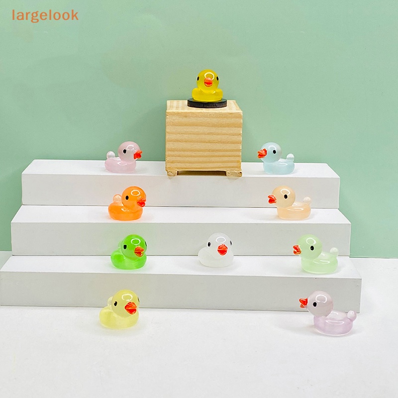 Bộ 5 Kẹp Tóc Hình Chú Vịt Bằng Resin Màu Dạ Quang Xinh Xắn Dùng Trang Trí Sổ Tay / Đồ Bơi