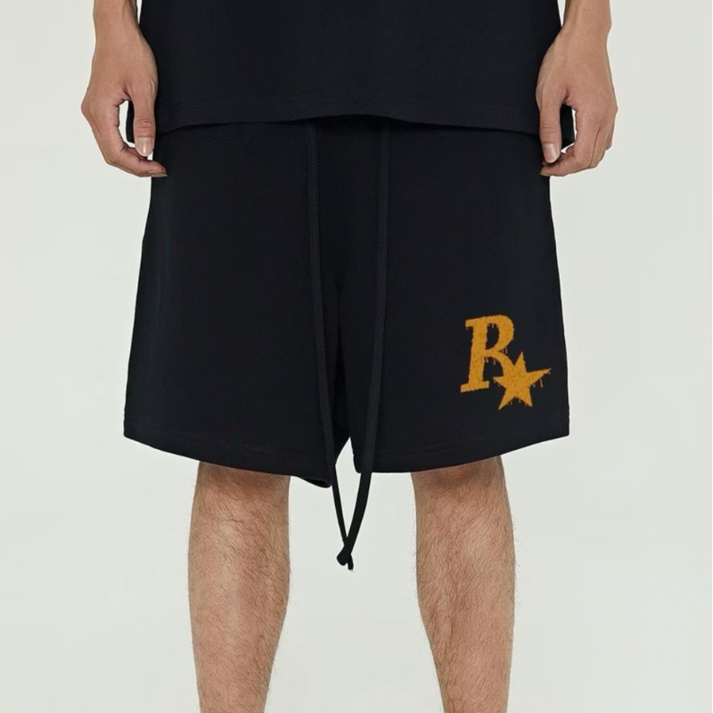 [Chất Lượng Cao] Quần Short Thể Thao Dáng Rộng Dây Rút In Họa Tiết Ngôi Sao Năm Cánh Phong Cách Hong Kong Mùa Hè Cho Cặp Đô