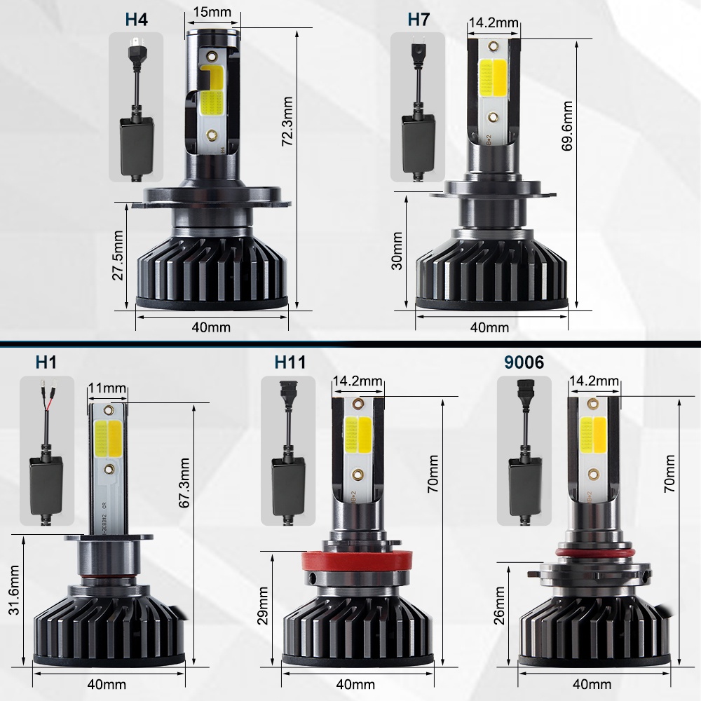 1 Cặp Đèn Pha LED H4 H7 H11 9005 HB3 9006 HB4 H1 H8 H9 3500K 6000K 12000LM 110W 12V 24V Chuyên Dụng Cho Xe Hơi