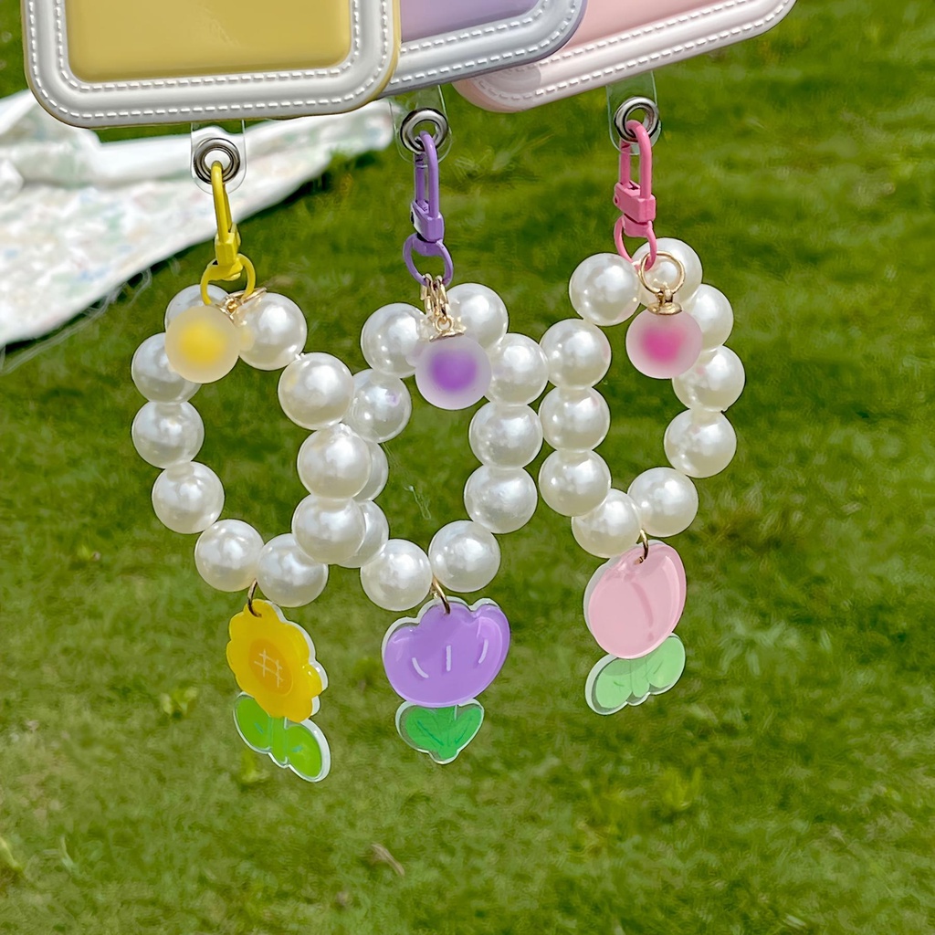 Ốp Điện Thoại tpu Silicon Mềm Màu Kẹo Có Ngăn Đựng Thẻ Và Dây Đeo Ngọc Trai Cho iPhone 14 13 12 11 PRO MAX