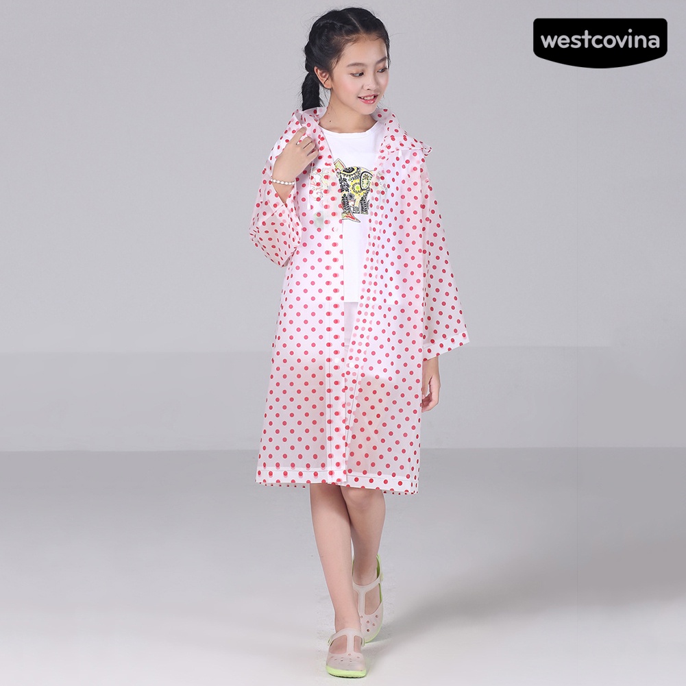 [COD]☁Áo Mưa Chấm Bi Có Mũ Trùm Tiện Lợi Dành Cho Bé
