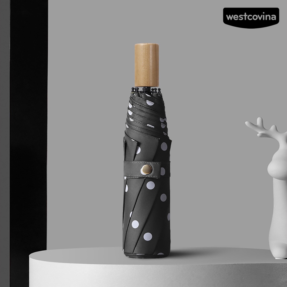 [COD]☁Dù Gấp Chống Nắng / Gió / Thấm Nước Họa Tiết Chấm Bi Thời Trang