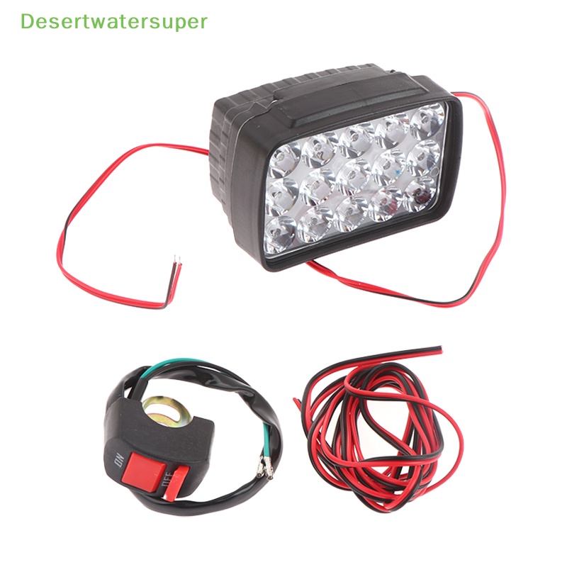 Đèn Pha 15 LED 12V Siêu Sáng Cho Xe Motos ATV Scooter