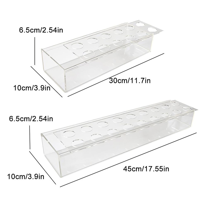 Lọ Hoa Acrylic Trong Suốt Hình Chữ Nhật Dài Dùng Trang Trí Bàn Tiệc Cưới / Nhà Tắm