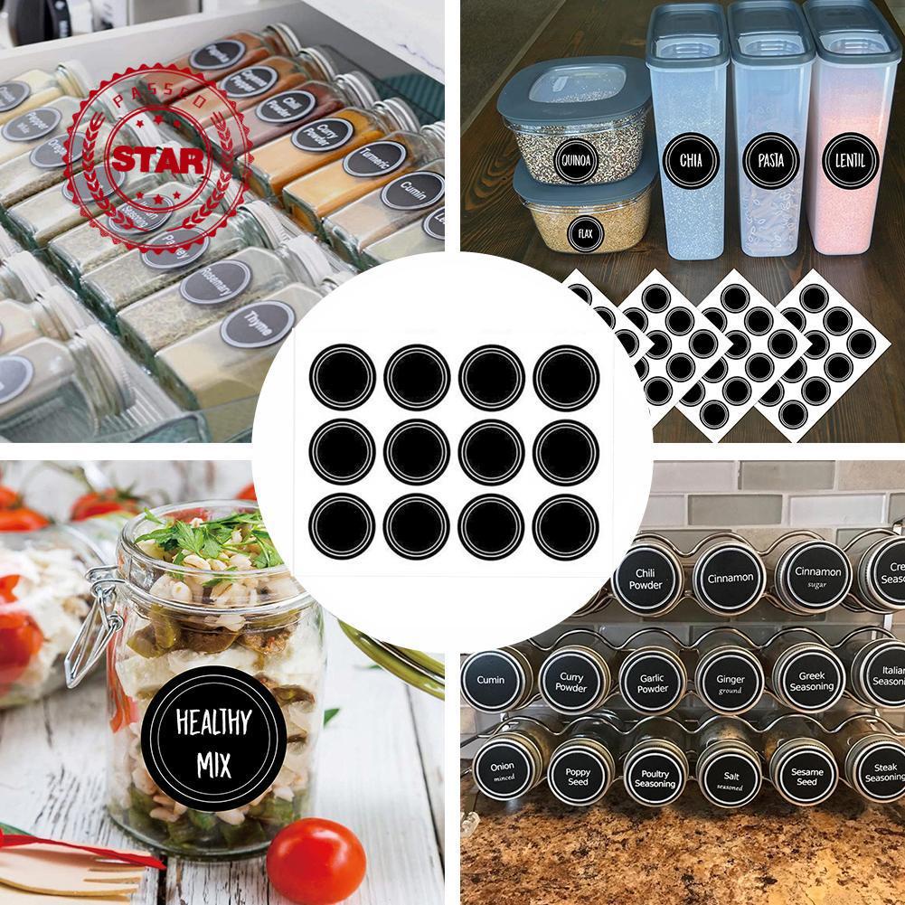 Sticker Dán Bình Đựng Gia Vị Bằng Nhựa PVC Bảng Đen 38mm F8F6