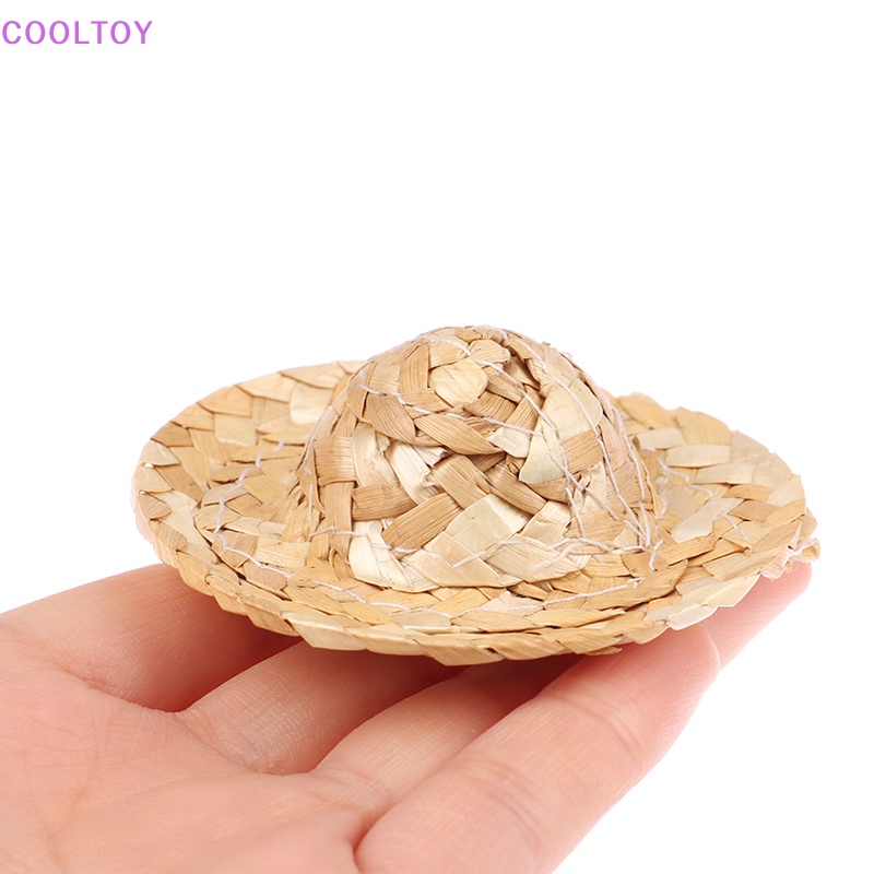 Cooltoy Bộ 2 Nón Rơm Mini 5.5cm Trang Trí Nhà Búp Bê Thu Nhỏ
