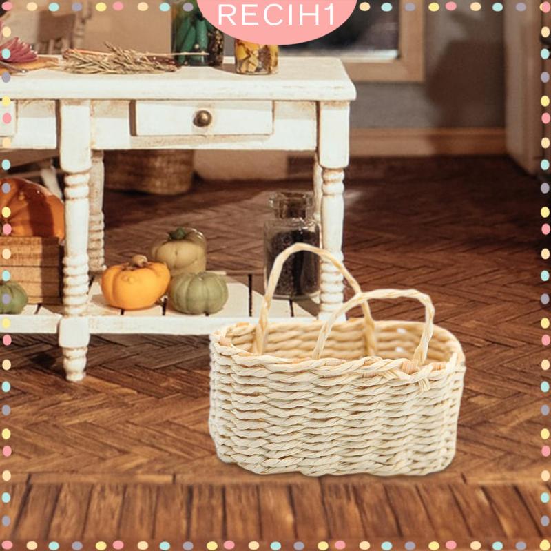 Giỏ Đựng Thức Ăn Rau Củ Quả Mini Bện Thủ Công Trang Trí Tiểu Cảnh / Nhà Búp Bê / Tiểu Cảnh Tỉ Lệ 1: 12