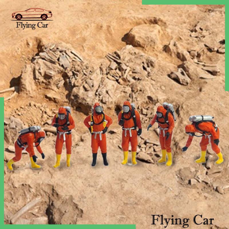 [Lzdjfmy2] 6x 1: 64 Người Lính Cứu Hỏa Trang Trí Tiểu Cảnh