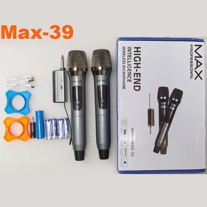 Micro Karaoke Không Dây Đa Năng MAX-39 Bộ 2 Mic