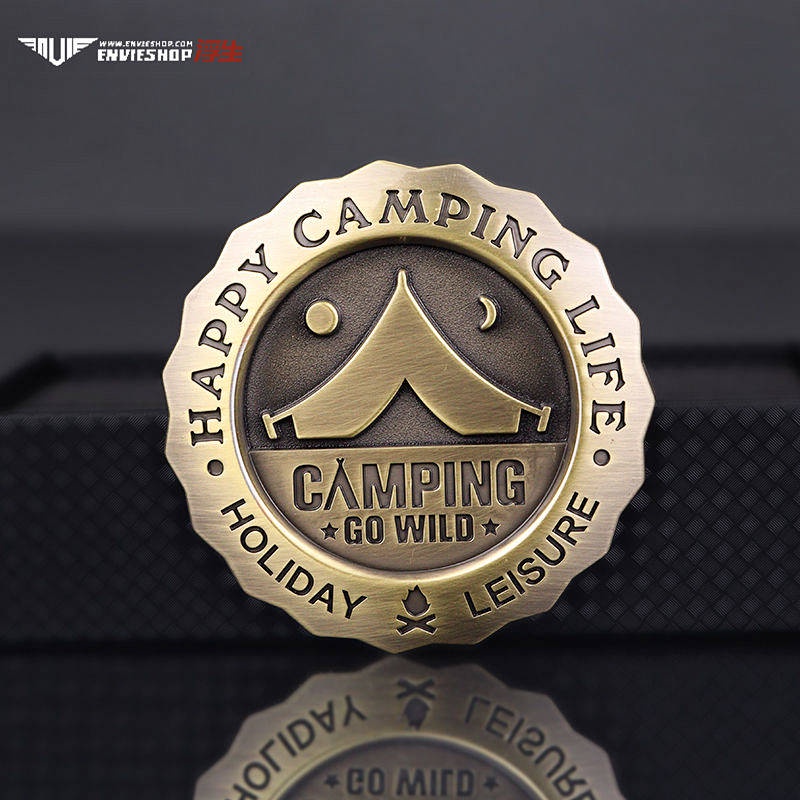 Camping Car Metal Modification Bumper Stickers Outdoor Camper Tail Tag Decorative Electric Car Motorcycle Sump Cap Labeling G3cC