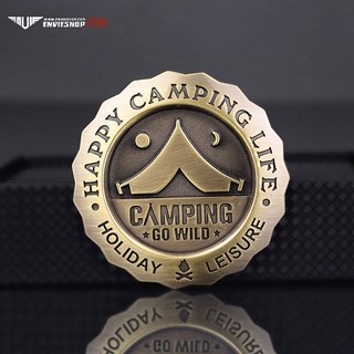 Camping Car Metal Modification Bumper Stickers Outdoor Camper Tail Tag Decorative Electric Car Motorcycle Sump Cap Labeling G3cC