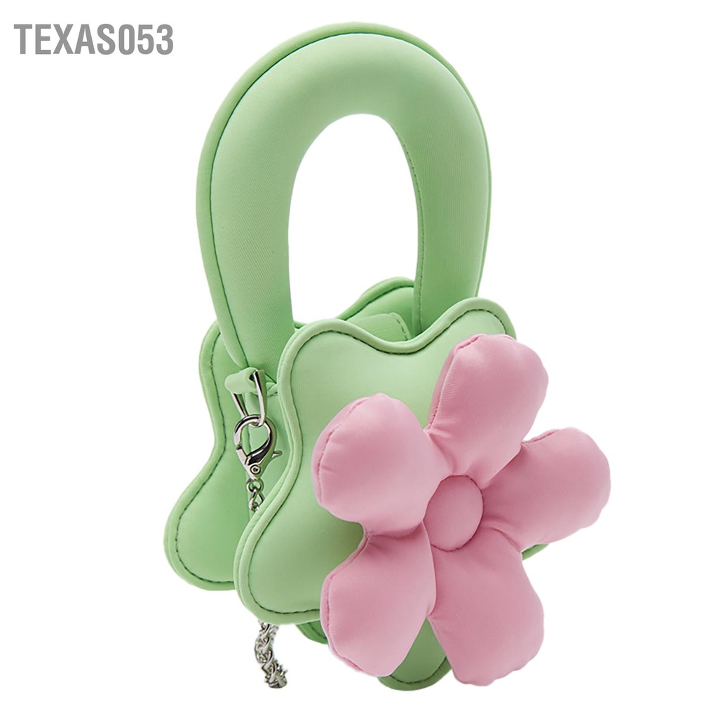 Texas053 Túi Đeo Vai Nữ Thời Trang Thanh Lịch Hoa Ba Chiều Màu Sắc Tương Phản Dây Xích Nhỏ