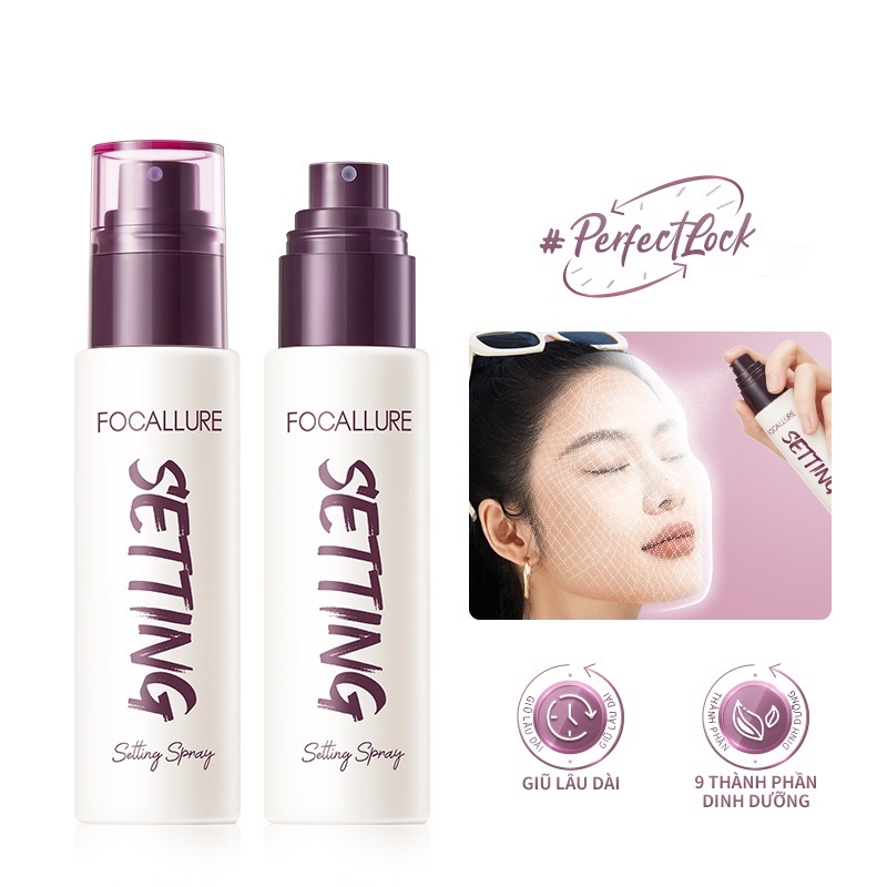 Xịt Khóa Nền Giữ Lớp Make Up FOCALLURE Long Lasting Setting Spray không bết dính, không nhòe 65ml FA-352