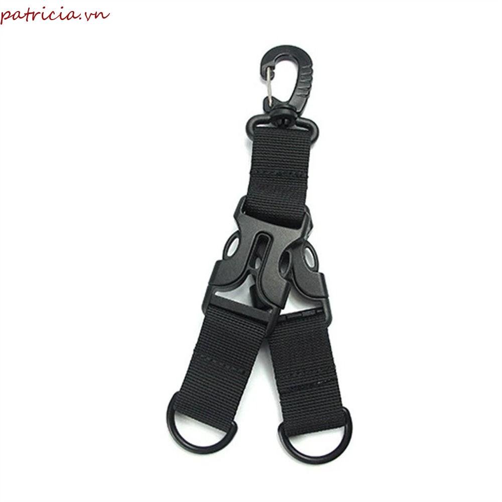 Móc Treo Chìa Khóa Hình Chữ D Bằng Nylon Màu Đen Tháo Gỡ Nhanh Đa Năng