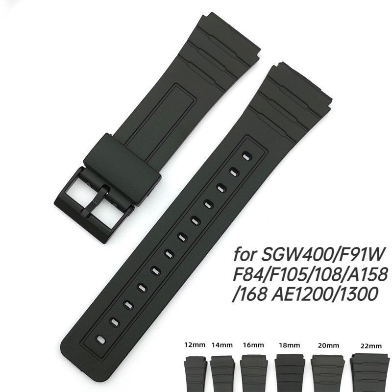 Dành cho dây đeo đồng hồ thể thao điện tử Casio 12 14 16 18 20 22mm Dây đeo đồng hồ silicon SGW400 F