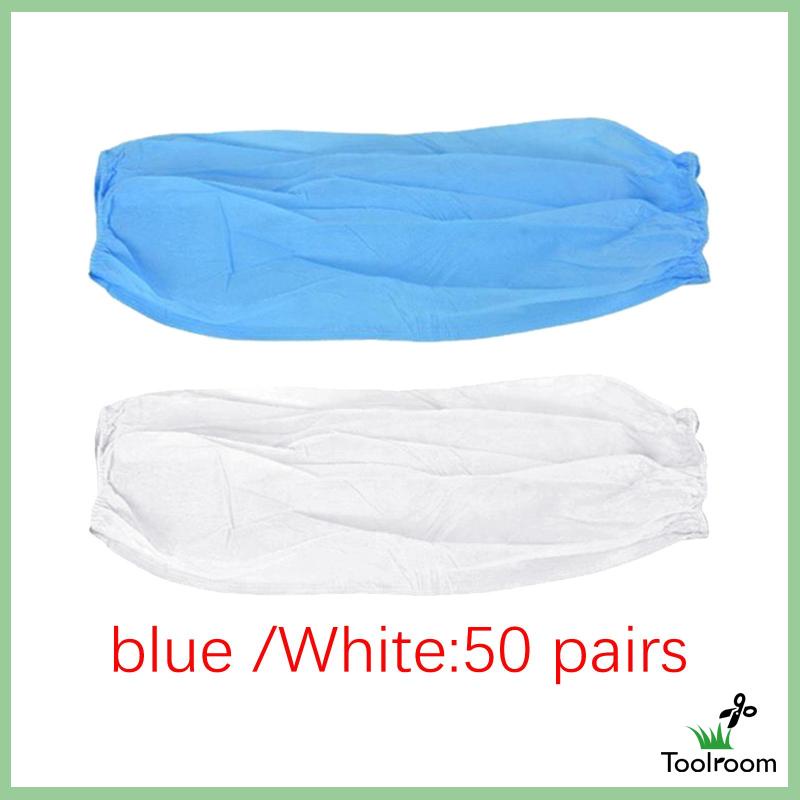 Set 50 Cặp Ống Tay Áo Bằng Vải Không Dệt Co Giãn Sử Dụng Một Lần