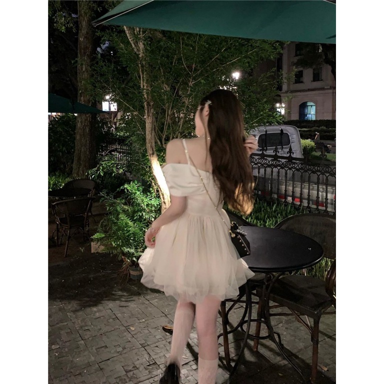 Đầm Hai Dây Giả Hai Mảnh Thắt Nơ Phong Cách Mới Mùa Hè 9D