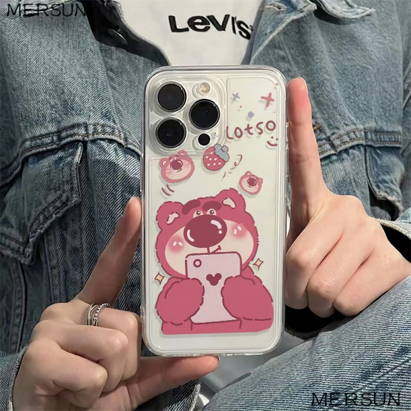 ✅Ốp Điện Thoại Dẻo Họa Tiết Gấu &amp; Dâu Tây Dễ Thương Chống Sốc Cho iPhone12 Plus6In 78 14promax 1113