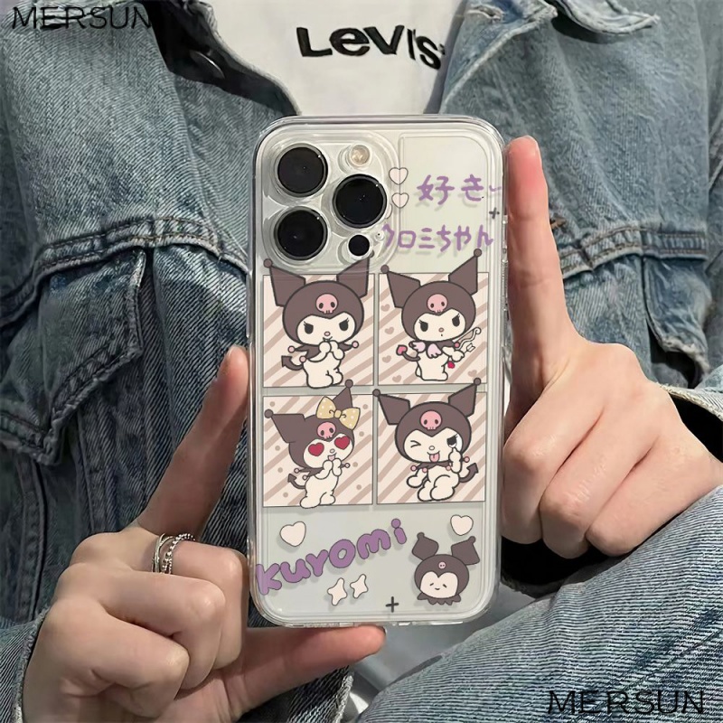 ✅Ốp Điện Thoại Mềm Chống Sốc Phong Cách Kuromi 6In Đơn Giản Cho iPhone 14pro plus13 78 max 1211