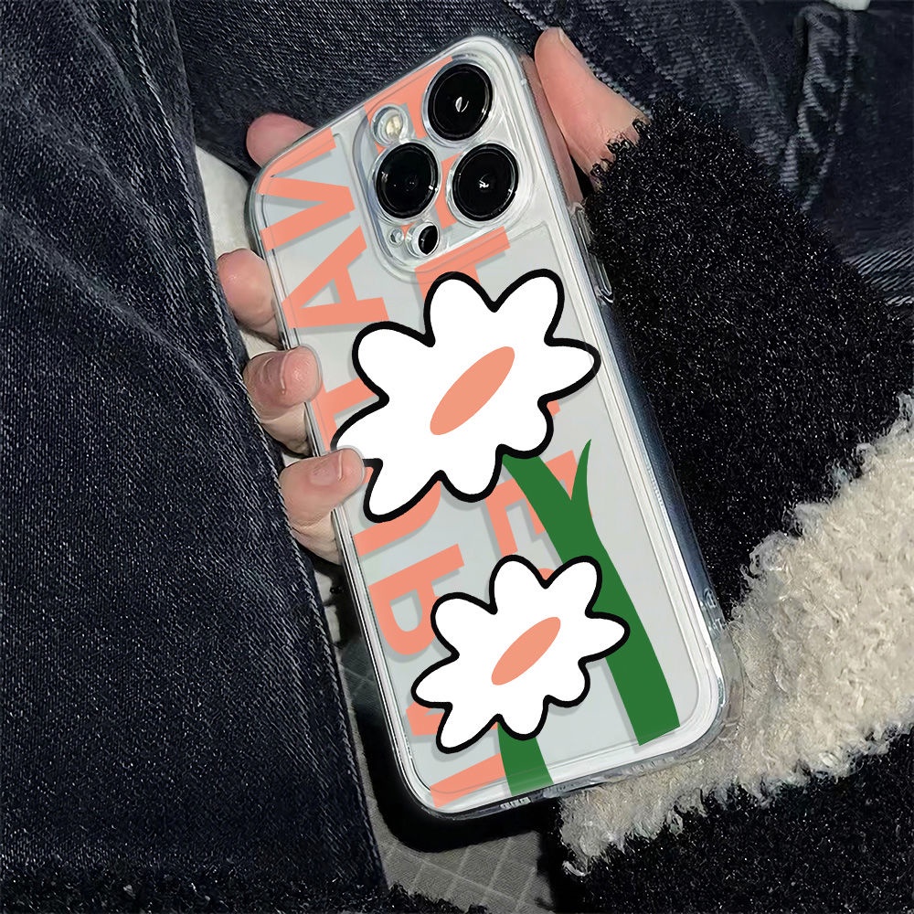 ✅Ốp Điện Thoại Mềm Chống Sốc Họa Tiết Hoa 6In Đơn Giản Cho Iphone1211 13plus 78 14pro max LCN0