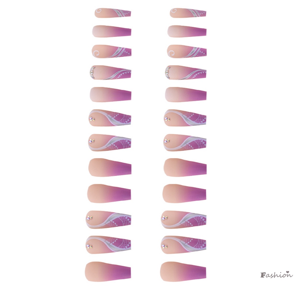 Bộ Móng Tay Giả Hình Vuông Màu Hồng Phong Cách Boho Cổ Điển