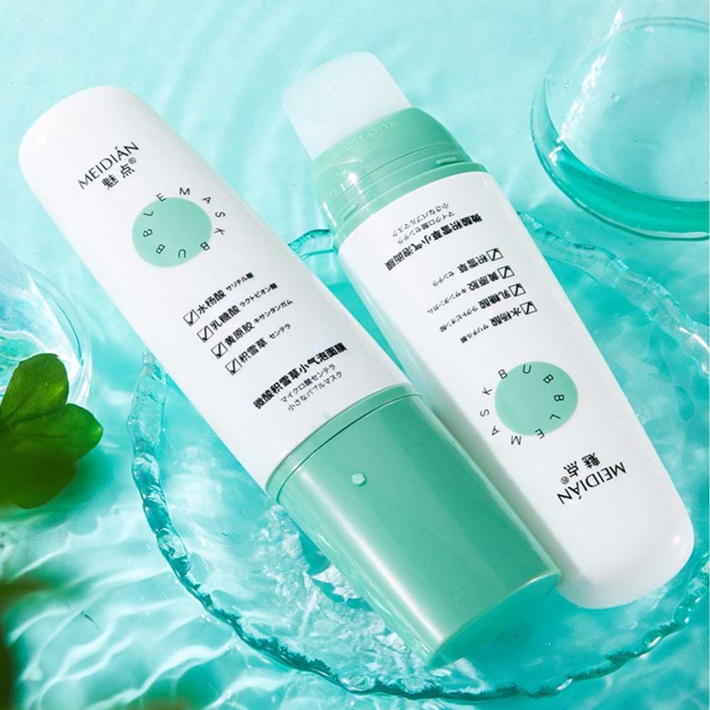Mặt Nạ Sủi Bọt Centella asiatica bong bóng nhỏ mặt nạ để làm sạch sâu loại bỏ mụn đầu đen và mụn trứng cá tạo bọt làm sạch và bôi Nhọ mặt nạ trên khuôn mặt