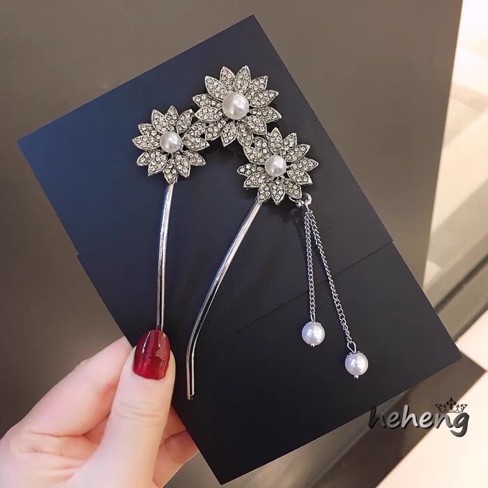 Kẹp Tóc Hình Hoa Đính Hạt Thời Trang Cho Nữ