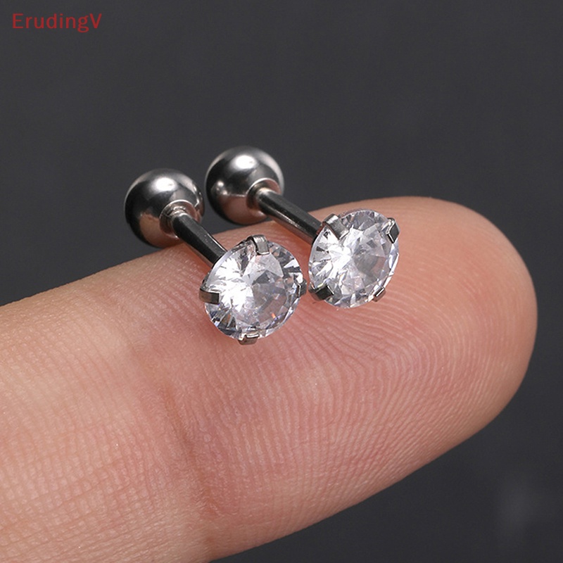 1 Đôi Khuyên Tai Dạng Xoắn Ốc Pha Lê Nhiều Màu 4mm Cho Nữ