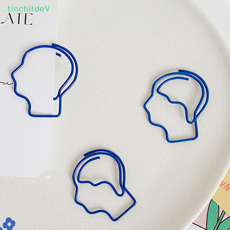 Set 10 Kẹp Giấy Đánh Dấu Trang Sách Hình Người Đàn Ông Avatar Bằng Kim Loại Dễ Thương