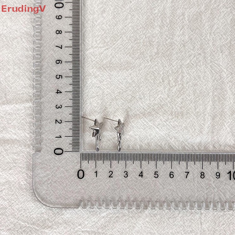 [ErudingV] Bông Tai Đính Đá Zircon Ngôi Sao Đơn Giản Thời Trang Hàn Quốc Cá Tính Dành Cho Nữ [Mới]