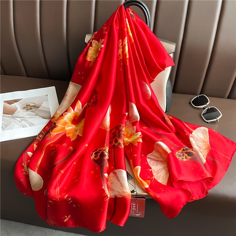 Khăn Quàng Cổ Chống Nắng Bằng Lụa Cỡ Lớn 180 * 90CM