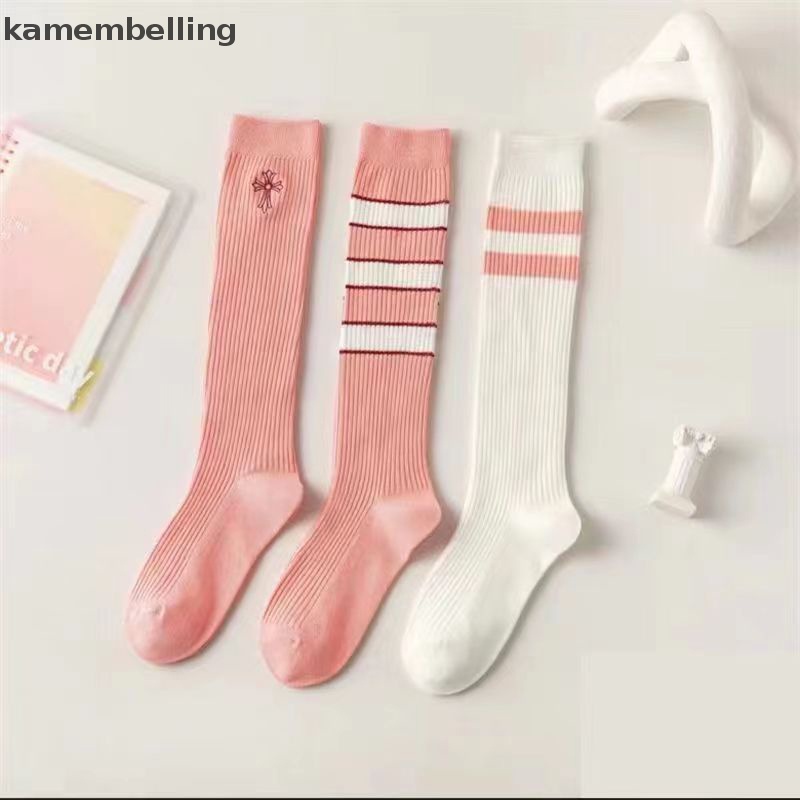 1 Đôi Vớ Mỏng Họa Tiết Sọc Ngang Màu Hồng Thời Trang Mùa Hè Cho Nữ