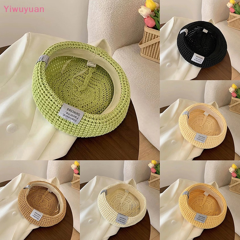 < Yiwuyuan > Mũ Beret Màu Trơn Phong Cách Họa Sĩ Vintage Thời Trang Xuân Hè Mới Cho Nam Và Nữ