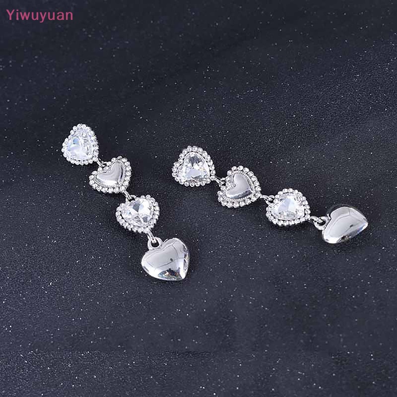 1 Đôi Bông Tai Dáng Dài Hình Trái Tim Phong Cách Vintage Thời Trang