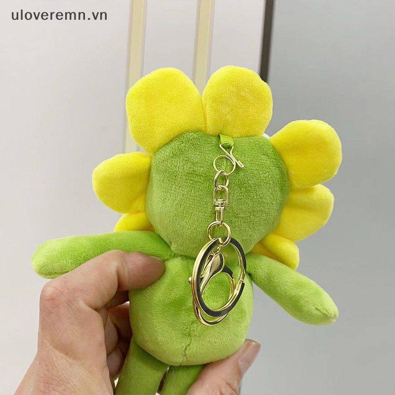 1 Móc Khóa Hình Hoa Hướng Dương / Ếch Nhồi Bông Hoạt Hình Màu Sắc Ngẫu Nhiên