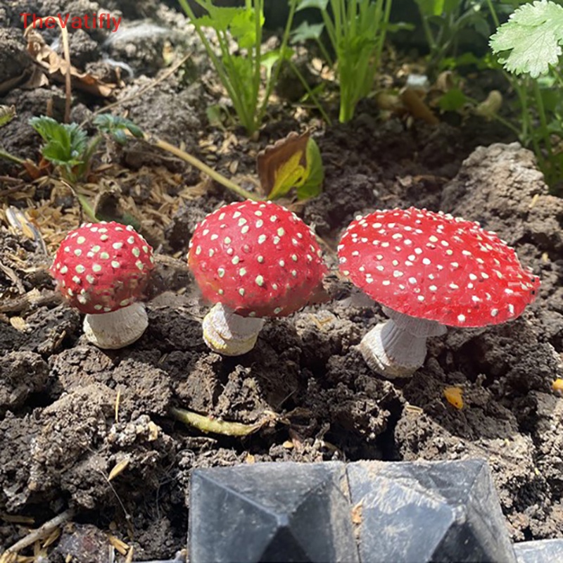 [Thevalifly] Đồ trang trí Nấm Mini Phát Sáng Trong Bóng Tối Trang Trí Vườn Thần Tiên