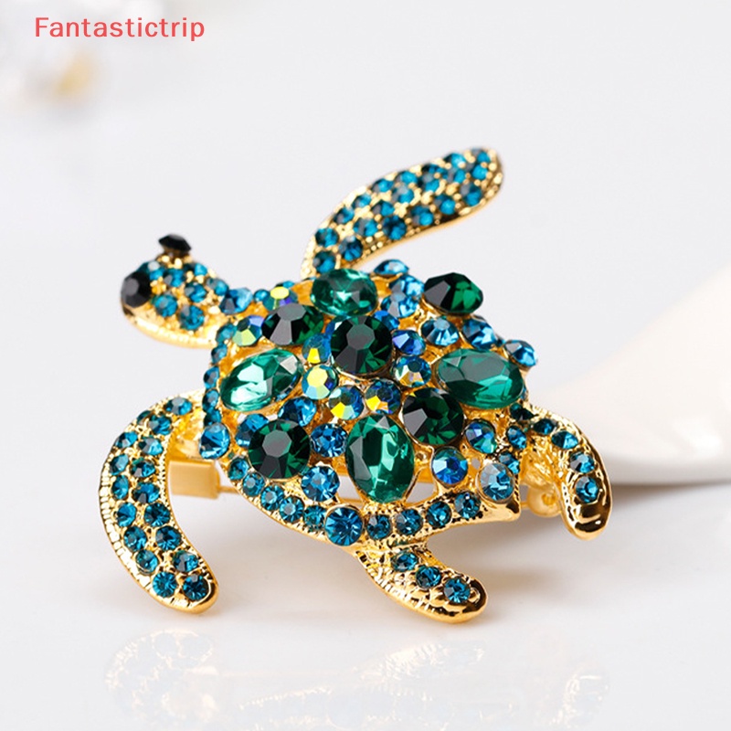 Ghim Cài Áo Hình Rùa Biển Đính Đá Xanh Lá Thời Trang Cho Nữ