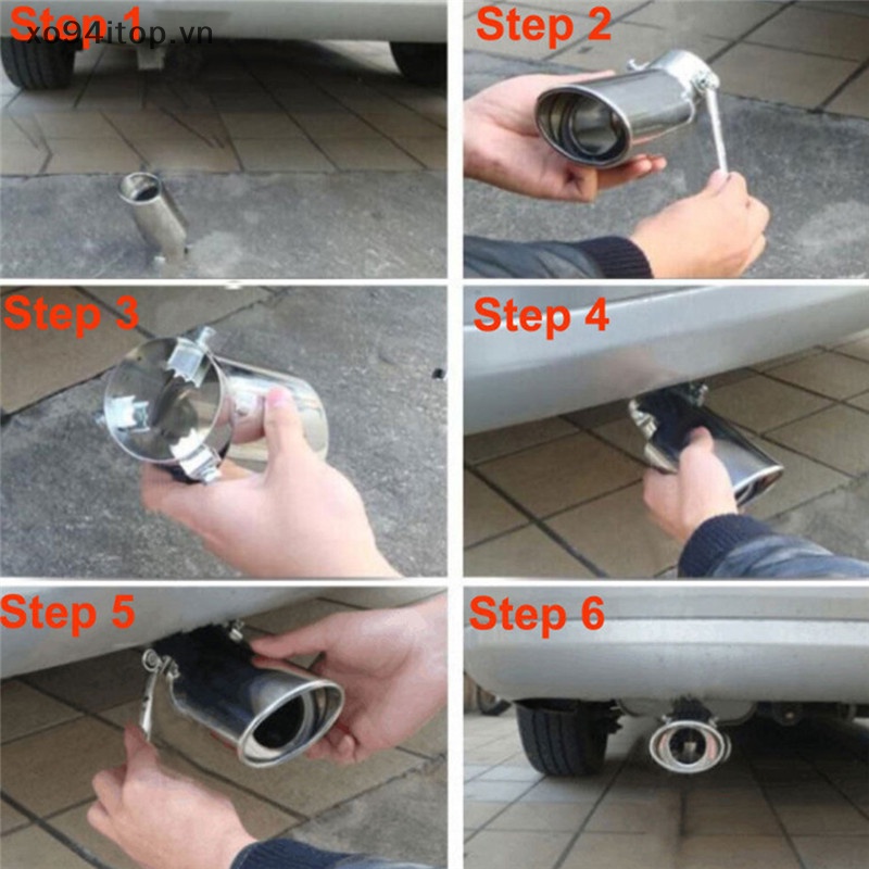 Ống Xả Khí Tròn Bằng Thép Không Gỉ Mạ Chrome Chuyên Dụng Cho Xe Hơi