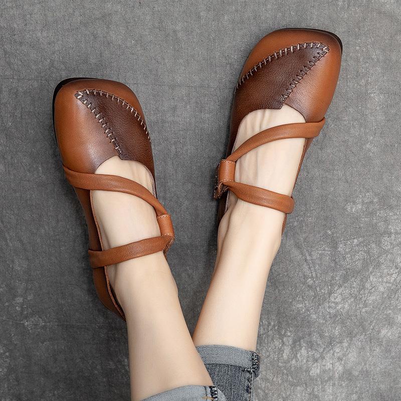 Giày Da Thật Handmade Phong Cách Vintage Thời Trang 2023 Cho Nữ