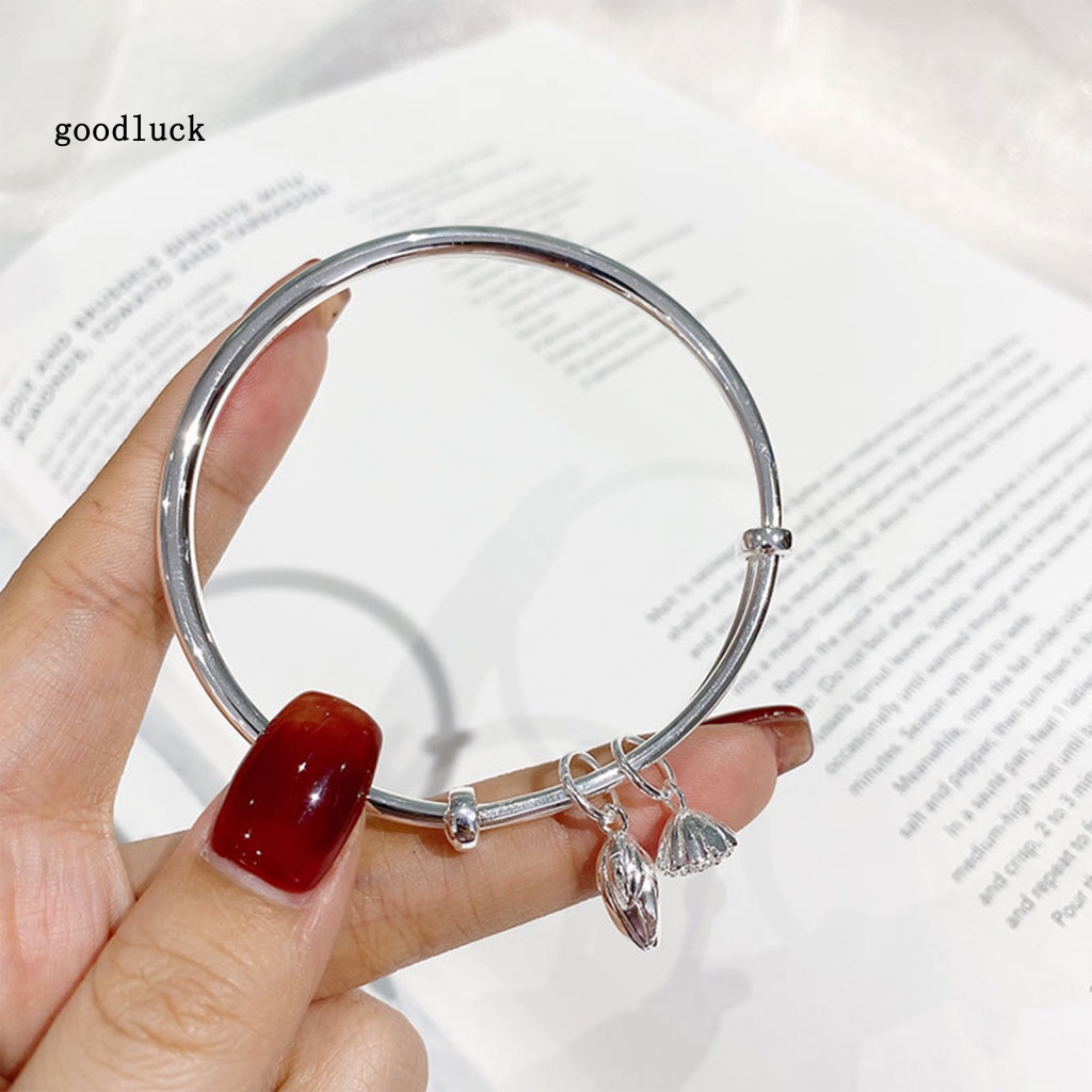 Chúc Mừng Năm Mới| Vòng Tay Hạt Giống Hoa Sen Nhỏ Màu Bạc Thời Trang Thanh Niên