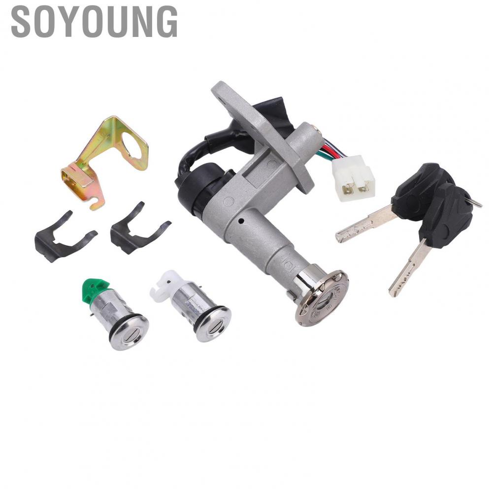 Soyoung Motorcycle Parts Ignition Switch Key Set High Performance for GY6 4 Stroke 150cc Scooter Moped
