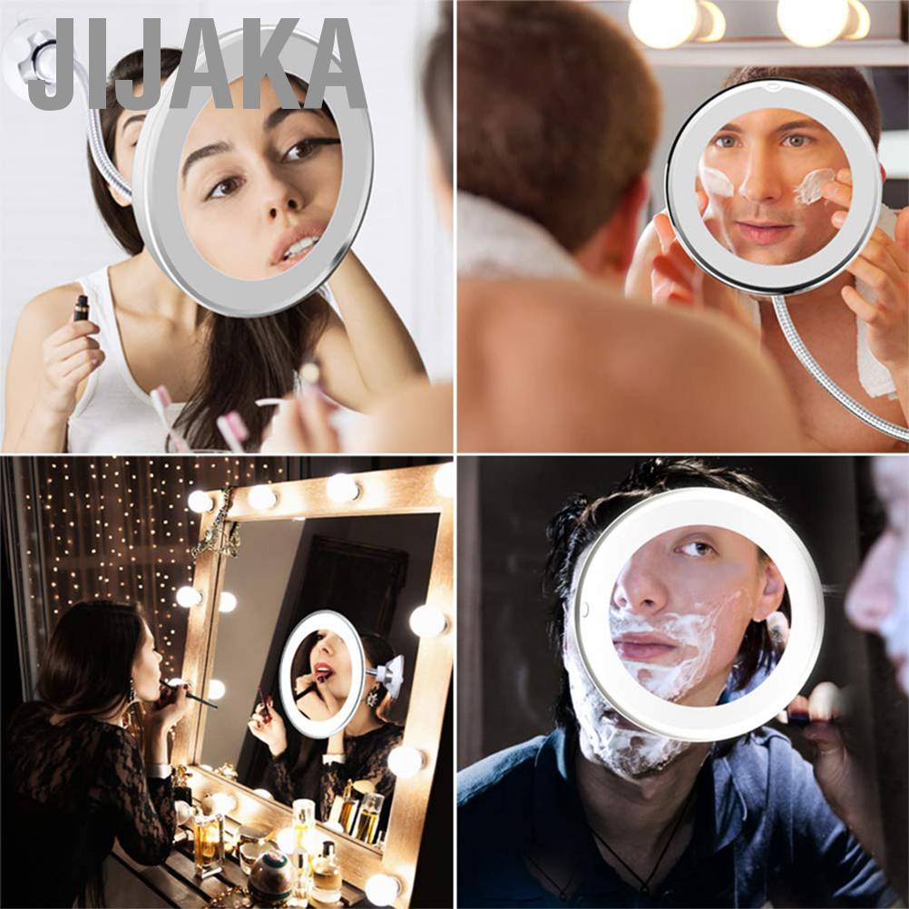 Gương trang điểm phóng đại 10X có đèn xoay 360 độ chất lượng