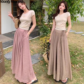 Xiang Nian Ni Chân Váy Dài Ống Rộng Eo Cao Phong Cách Pháp Thanh Lịch Thời Trang Xuân Hè 2024 Dành Cho Nữ